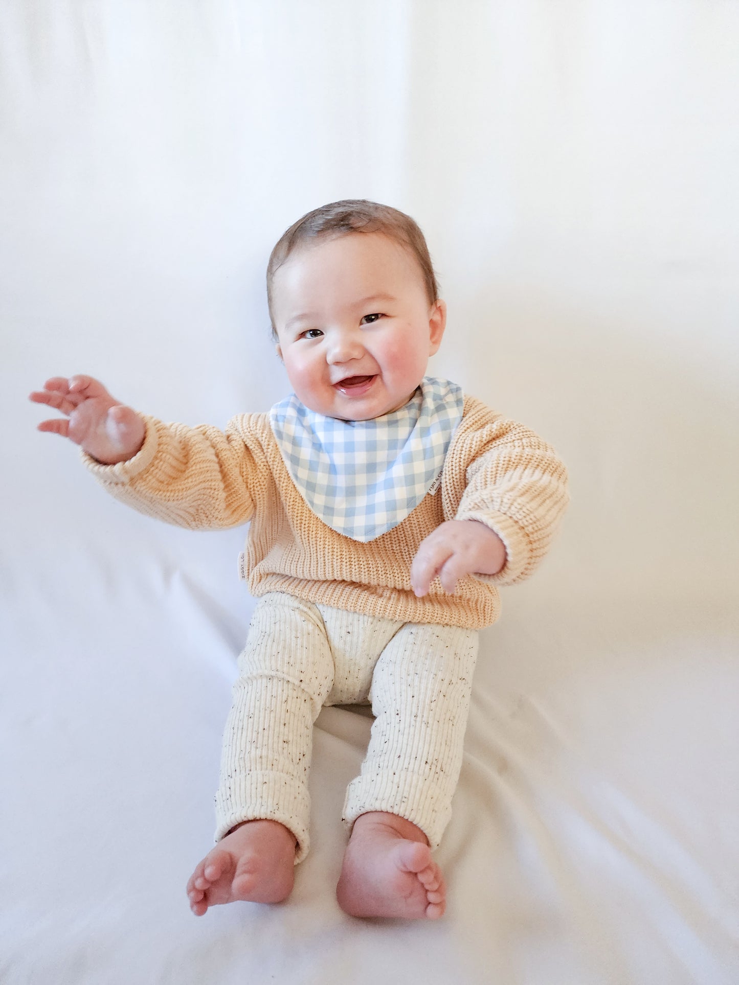 Dribble Bib Bamboo Cotton | Vintage Blue Gingham