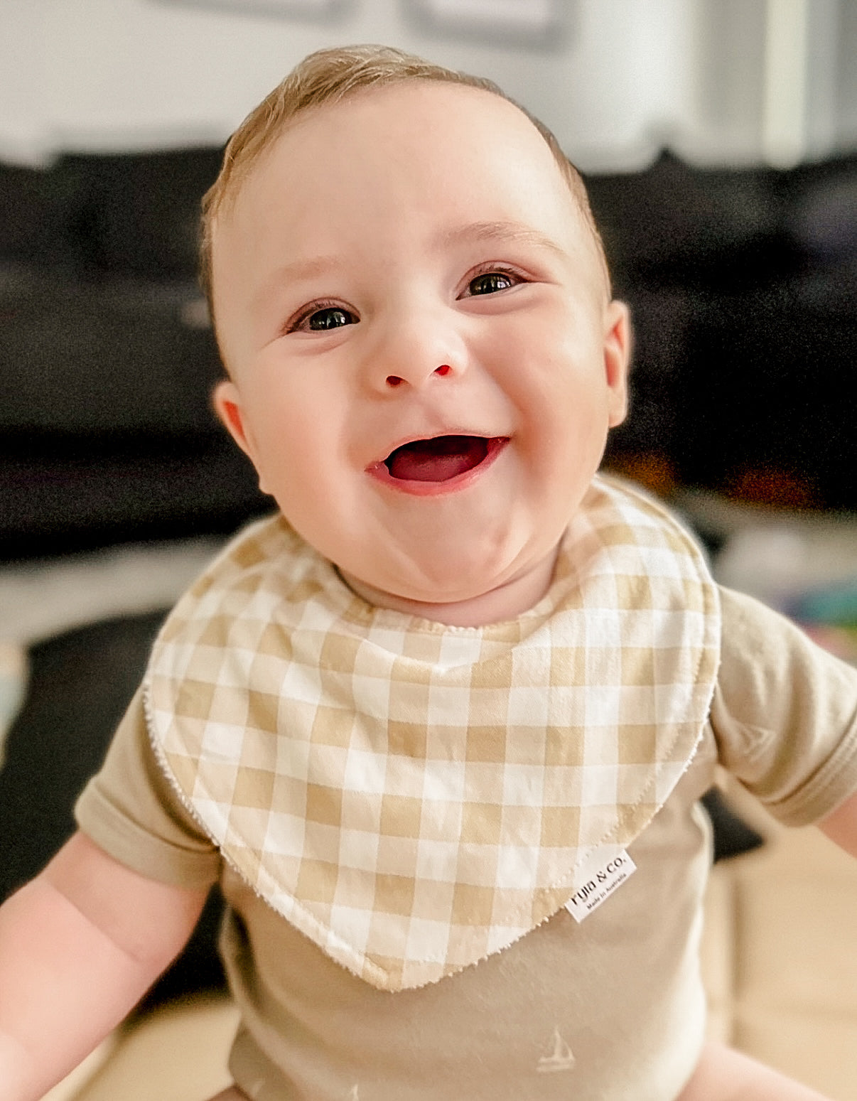 Dribble Bib Cotton Bamboo | Honey Gingham