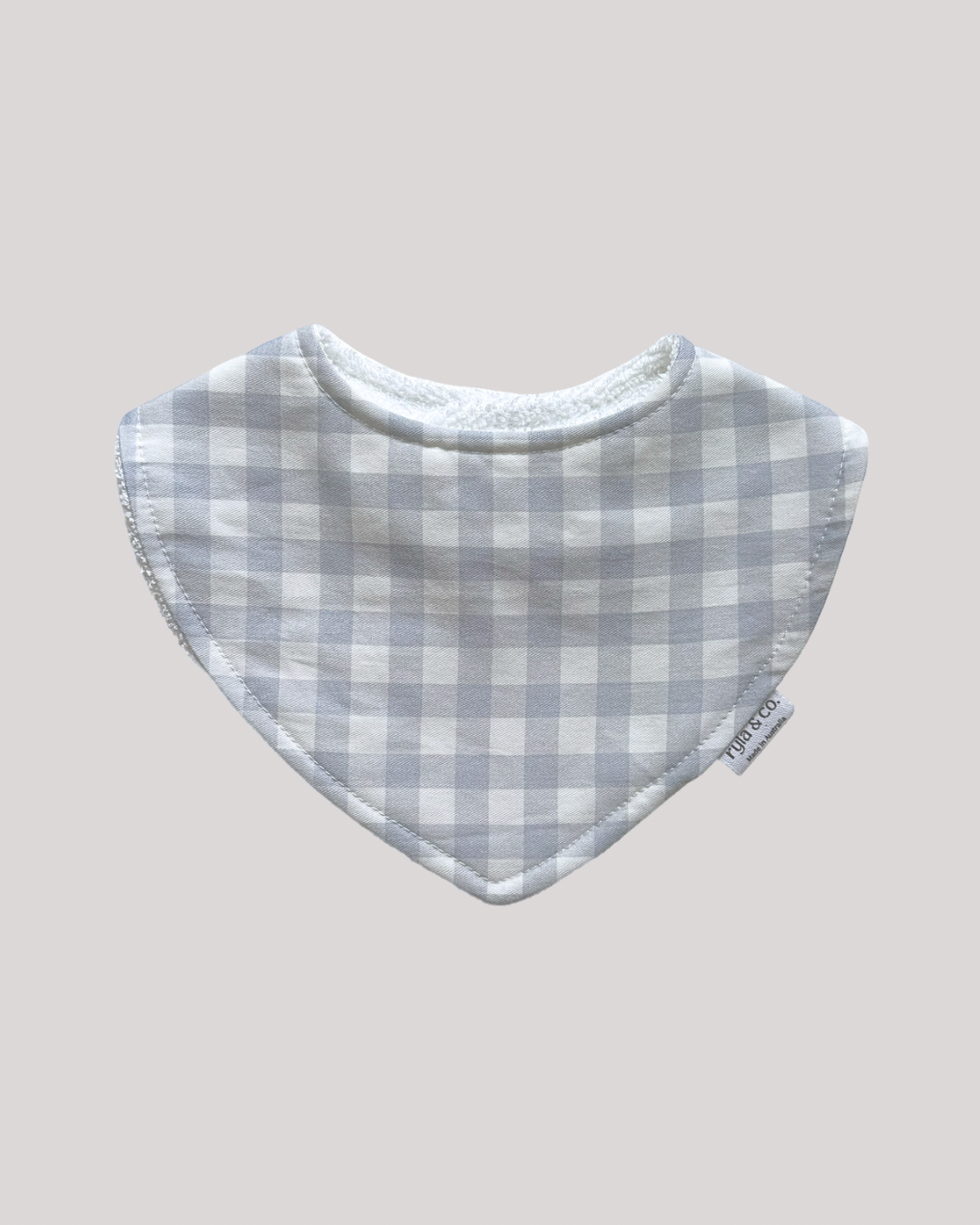 Dribble Bib Bamboo Cotton | Grey Gingham