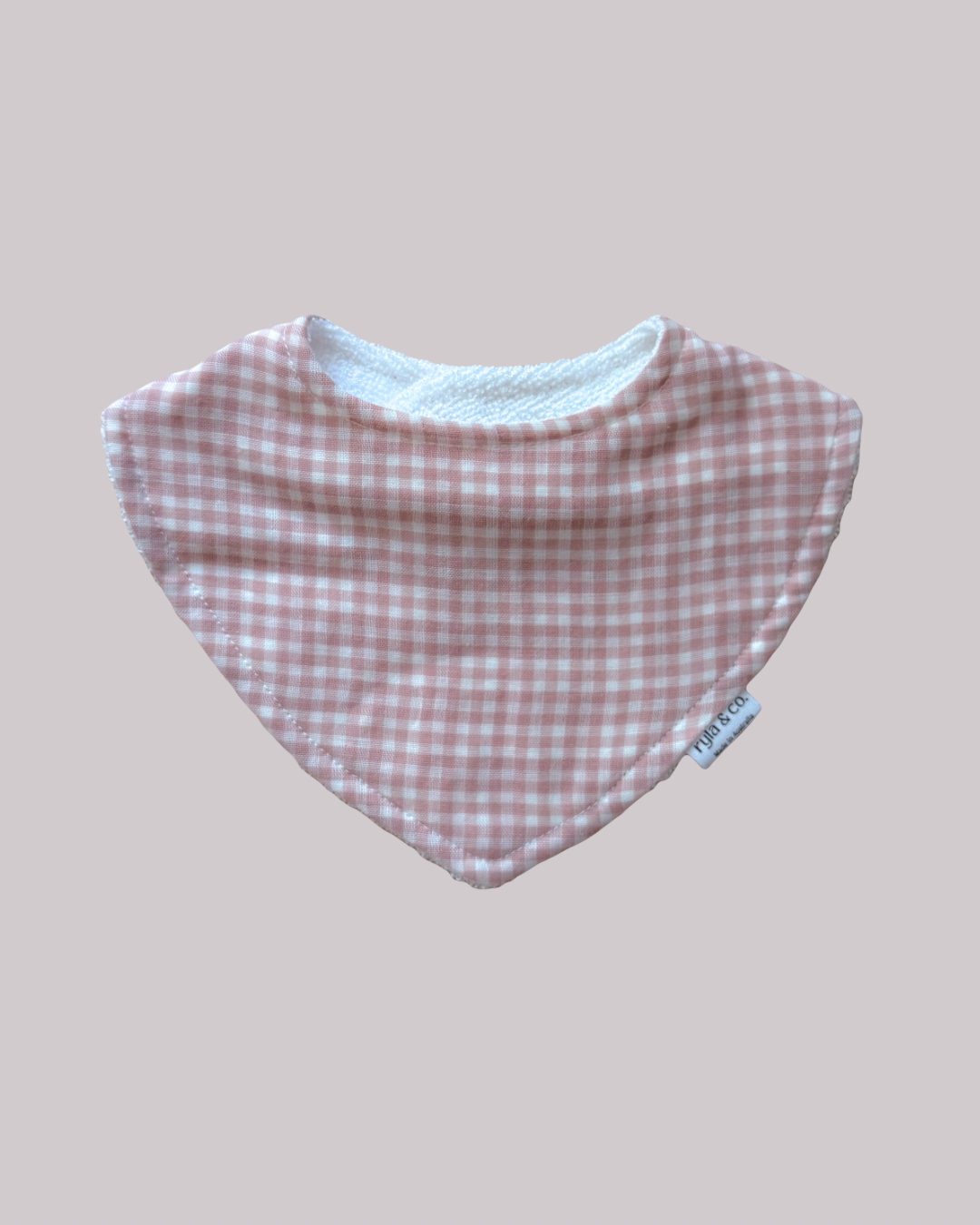 Dribble Bib Bamboo Cotton | Mini Pink Gingham