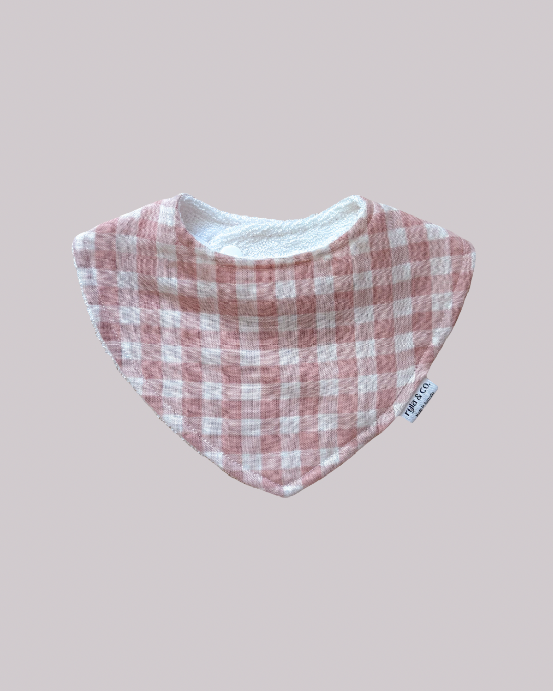 Dribble Bib Bamboo Cotton | Pink Gingham (new)