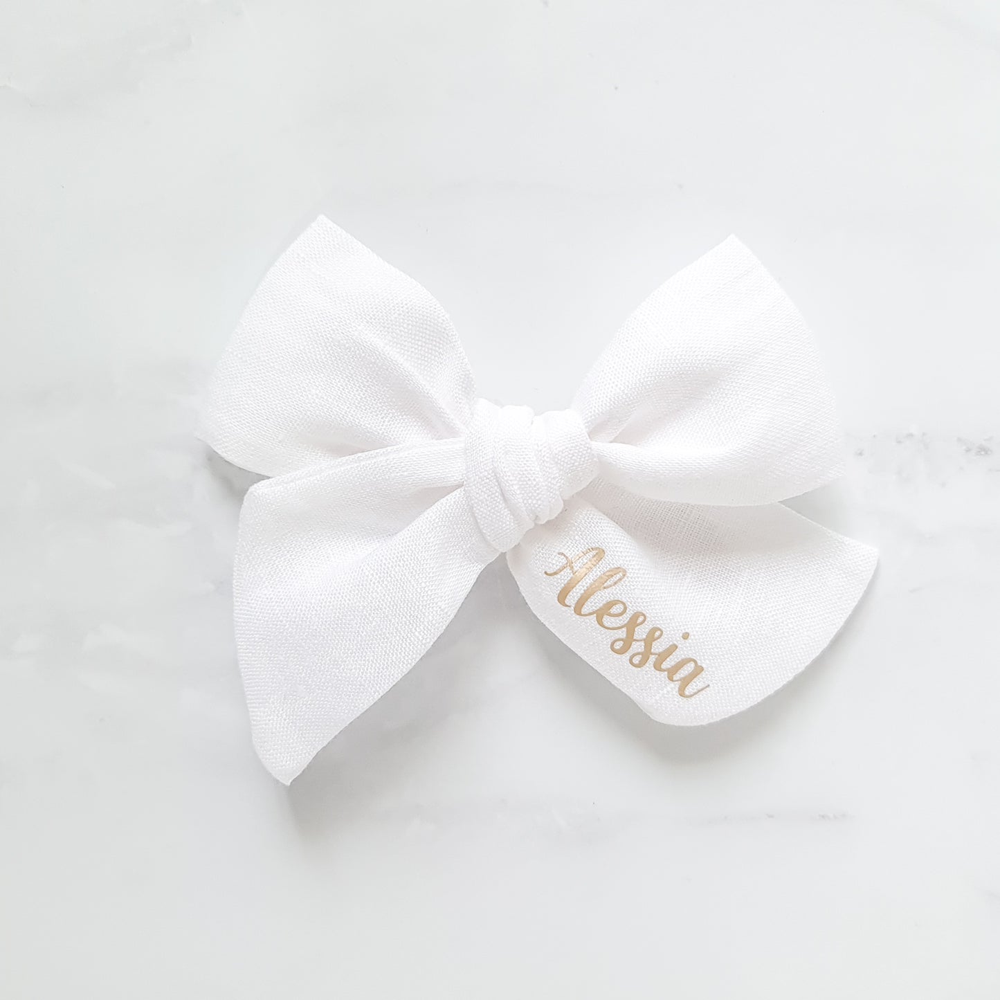 Personalised Large Linen Bow | Ivory