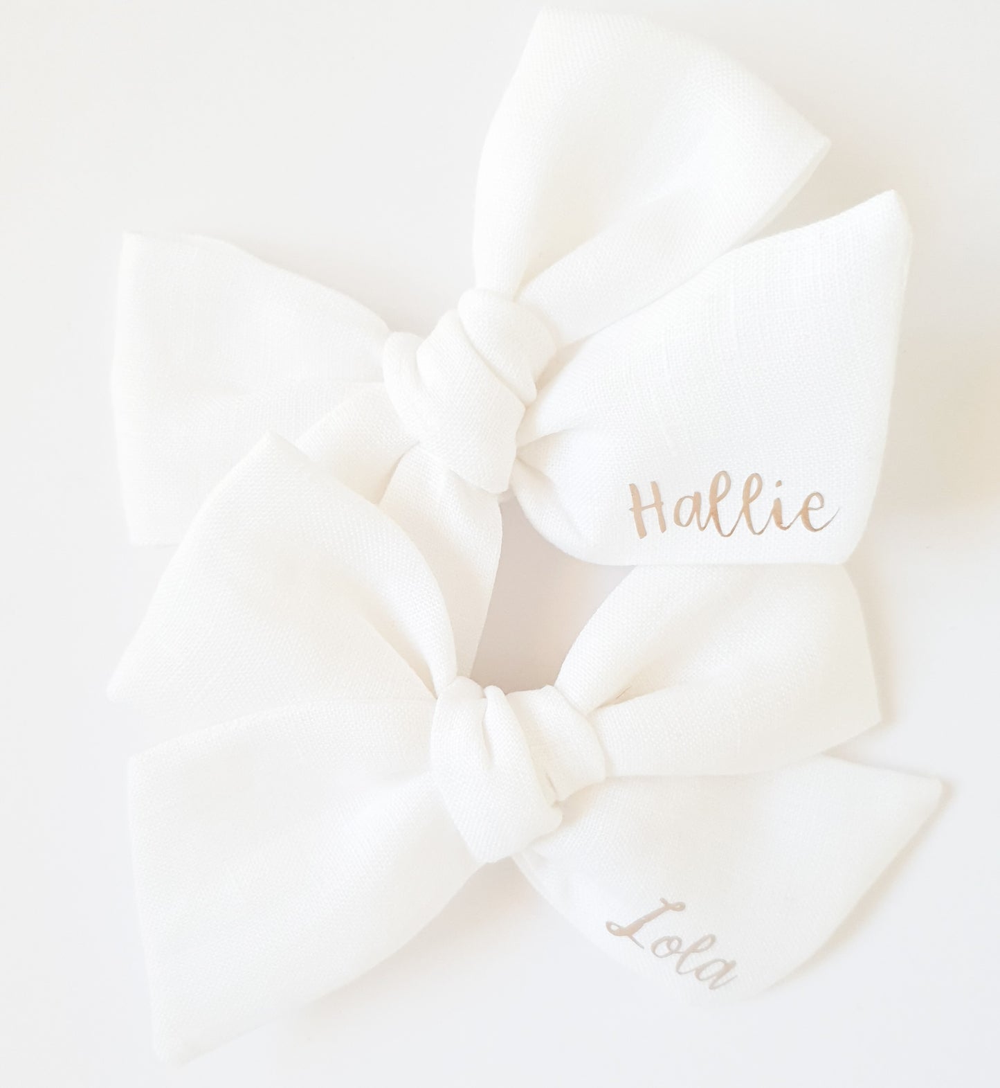 Personalised Large Linen Bow | Ivory