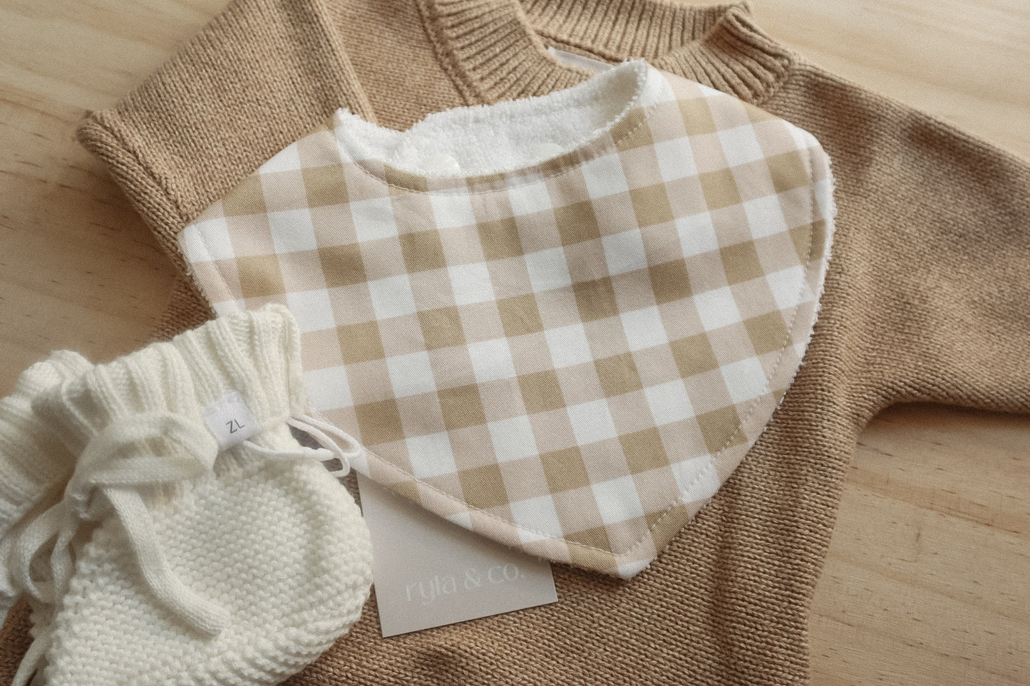 Dribble Bib Cotton Bamboo | Honey Gingham