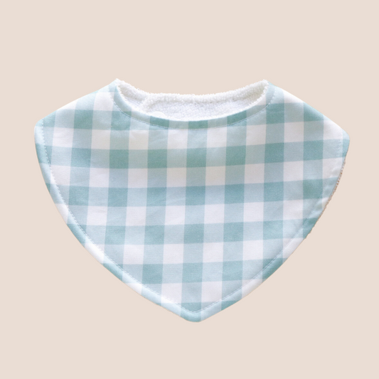 Dribble Bib Bamboo Cotton | Blue Gingham