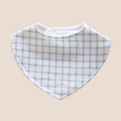 Dribble Bib Bamboo Cotton | Sage Grid