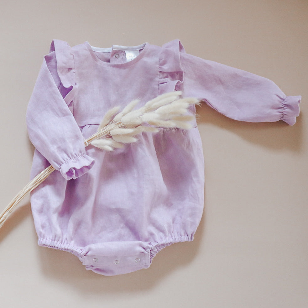 Belle Long Sleeve Romper | Lilac (Made to Order)