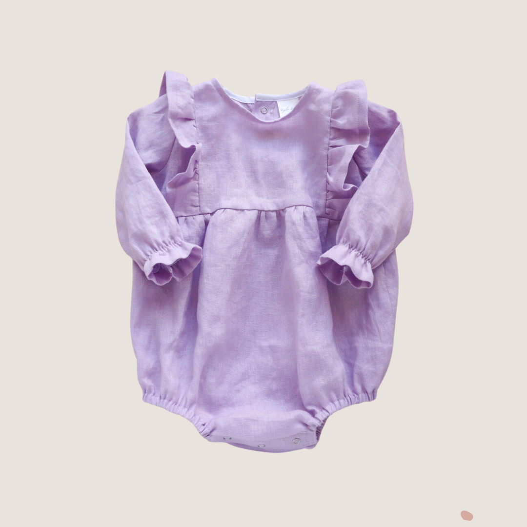 Belle Long Sleeve Romper | Lilac (Made to Order)