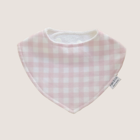 Dribble Bib Bamboo Cotton | Pink Gingham