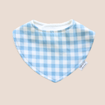 Dribble Bib Bamboo Cotton | Vintage Blue Gingham