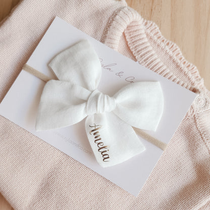 Personalised Large Bow | White