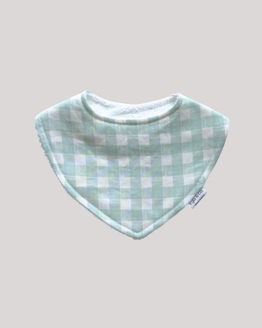 Dribble Bib Bamboo Cotton | Sea Mist Gingham