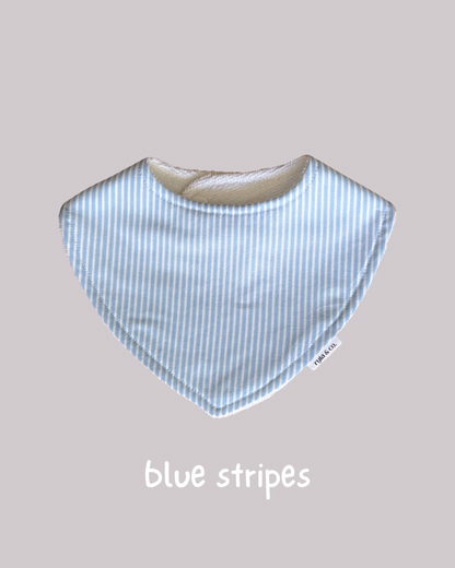 Dribble Bib Bamboo Cotton | Blue Stripes