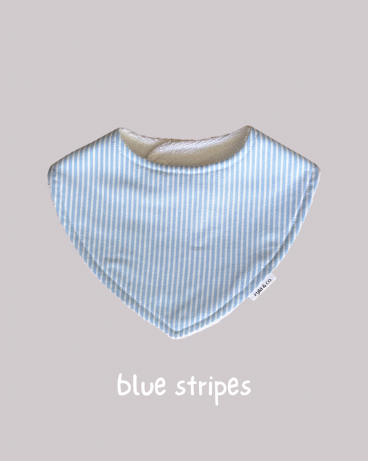 Dribble Bib Bamboo Cotton | Blue Stripes