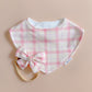 Dribble Bib Bamboo Cotton | Pink plaid