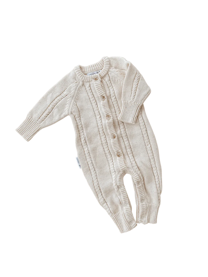 Classic Knit Romper | Biscotti Fleck (Size 1 only)