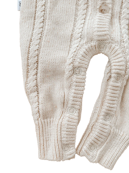 Classic Knit Romper | Biscotti Fleck (Size 1 only)