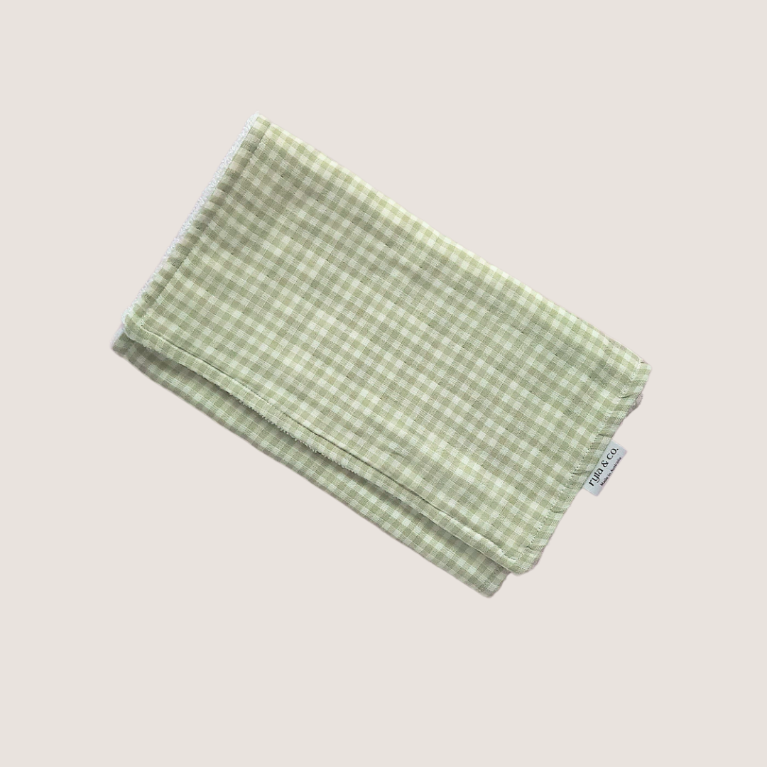 Burp Cloths | Mini Gingham (Sage)