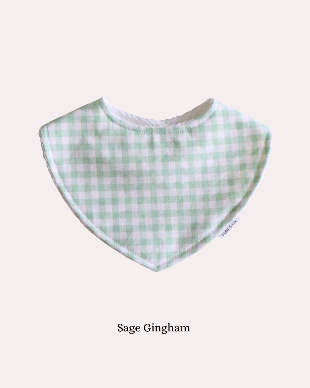 Dribble Bib Bamboo Cotton | Sage Gingham