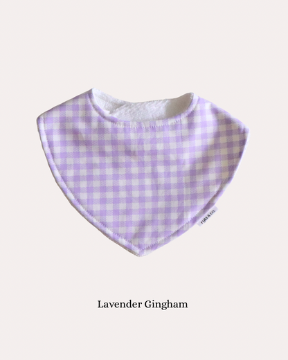 Dribble Bib Bamboo Cotton | Lavender Gingham