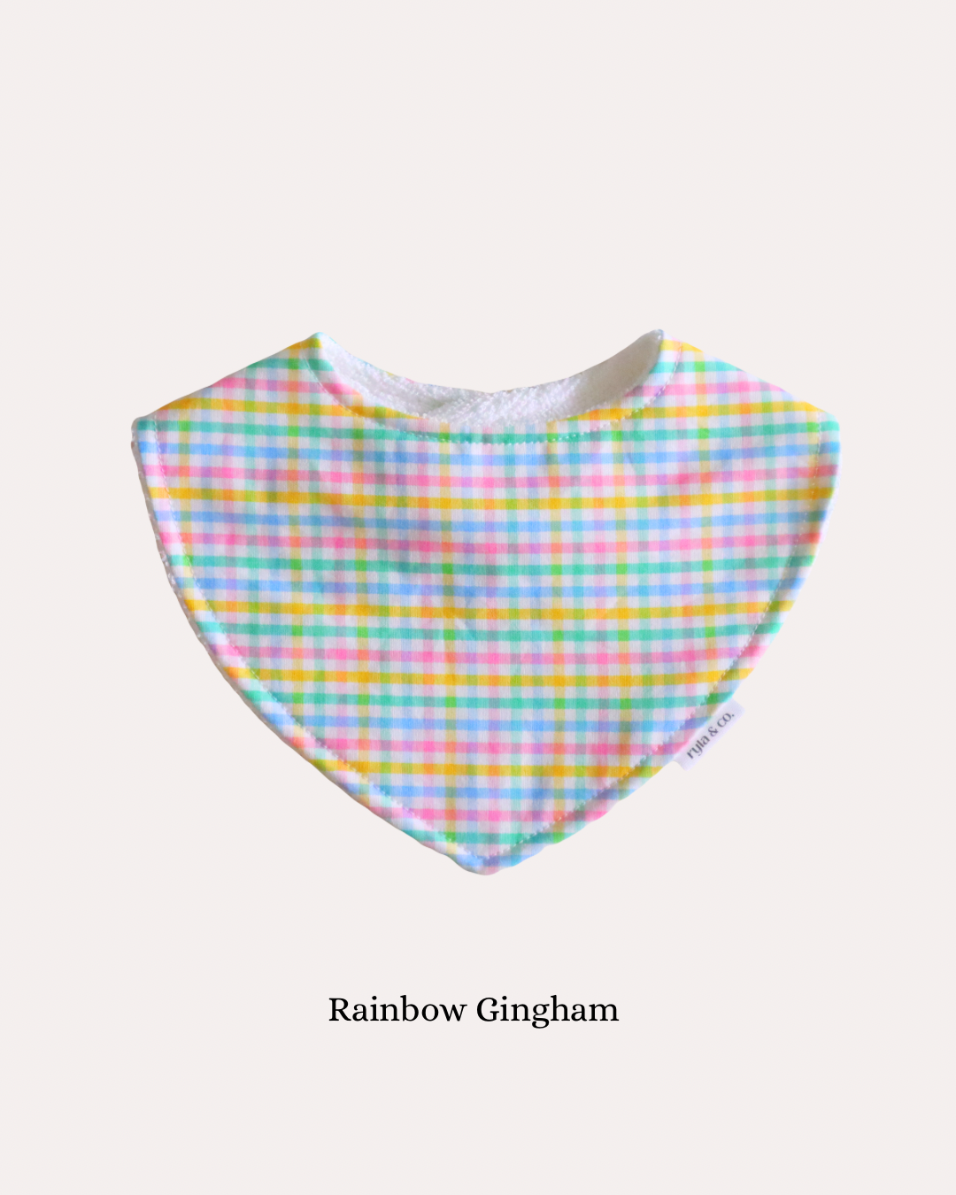 Dribble Bib Bamboo Cotton | Rainbow Gingham