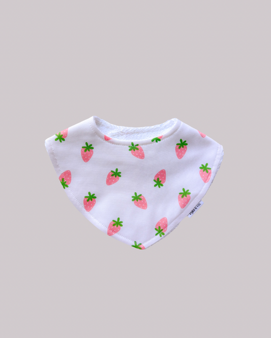 Dribble Bib Bamboo Cotton | Strawberry Love
