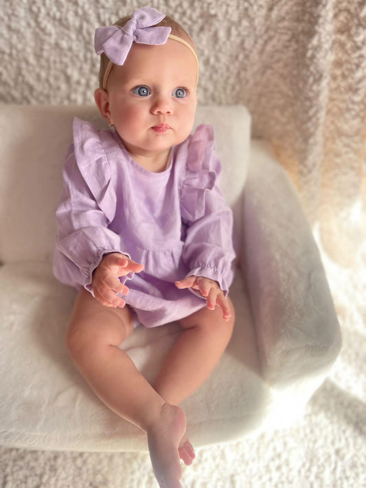 Belle Long Sleeve Romper | Lilac (Made to Order)