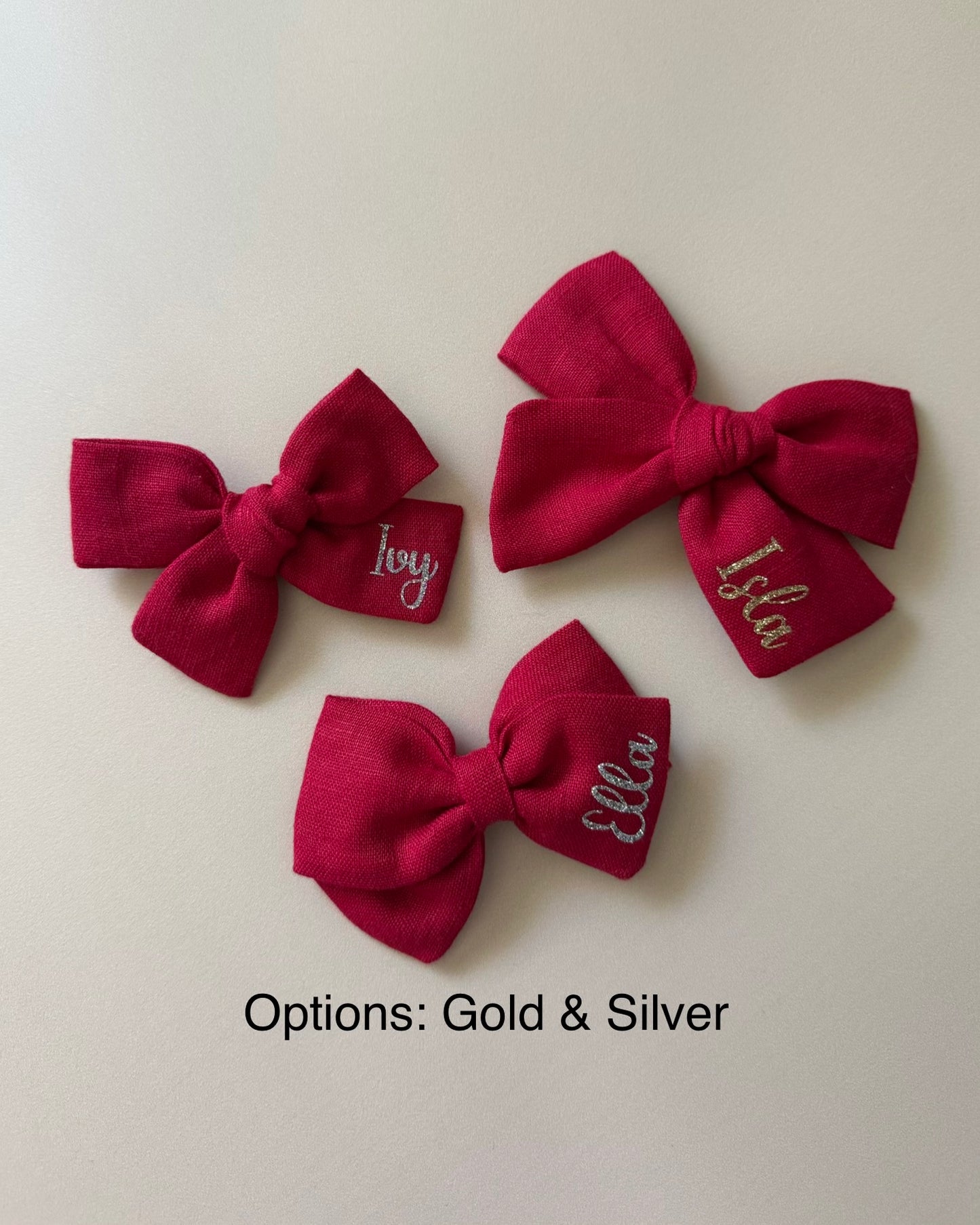 Glitter Edition Personalised Classic Bow (RED)