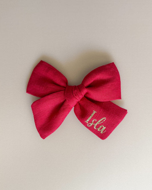 Glitter Edition Personalised Large Bow (RED)