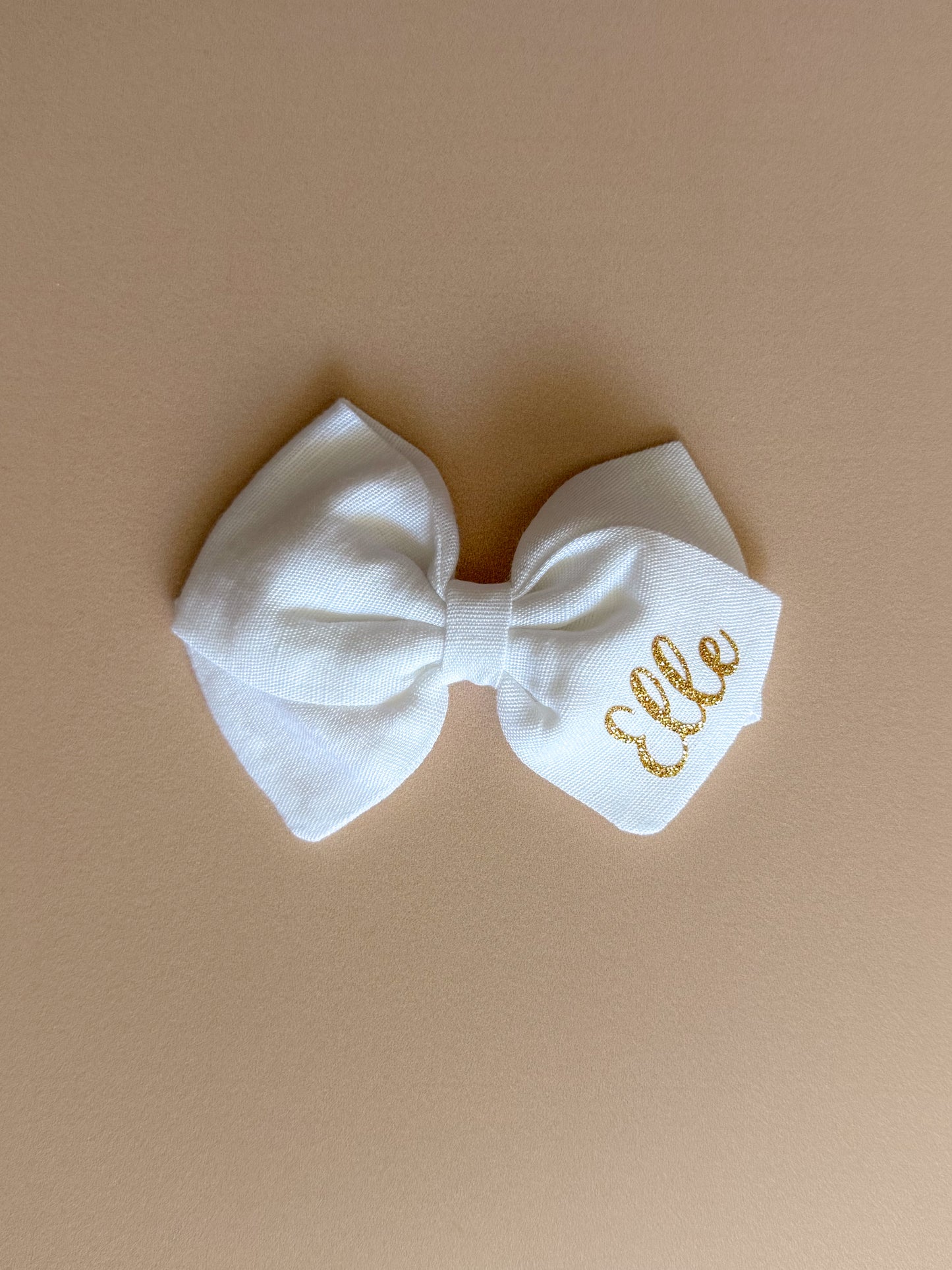 Glitter Edition Personalised Emma Bow (WHITE)