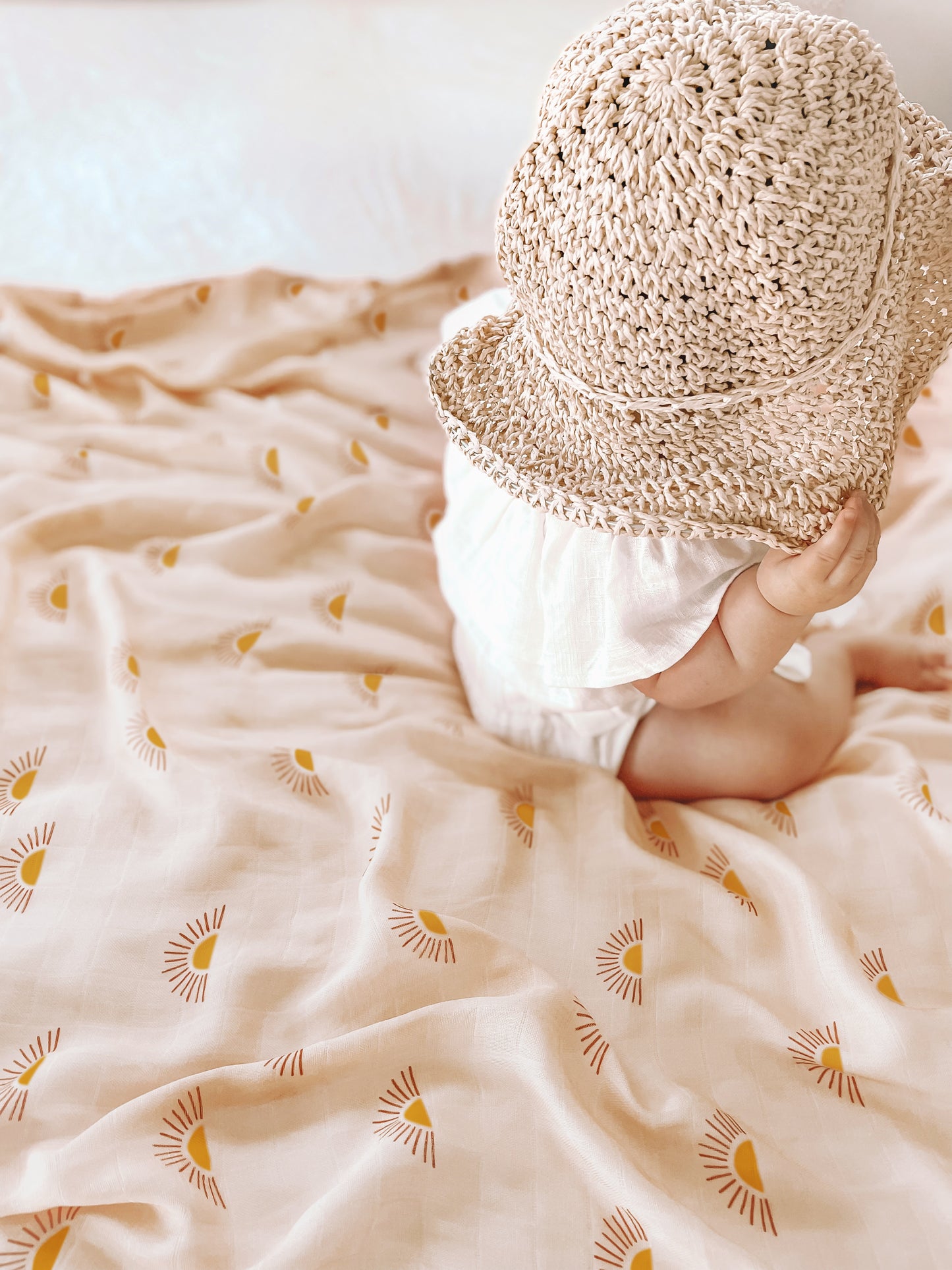 Suns Cream Organic Muslin Wrap Swaddle