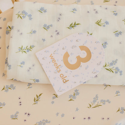 Forget-Me-Not Organic Fitted Bassinet Sheet/Change Pad Cover