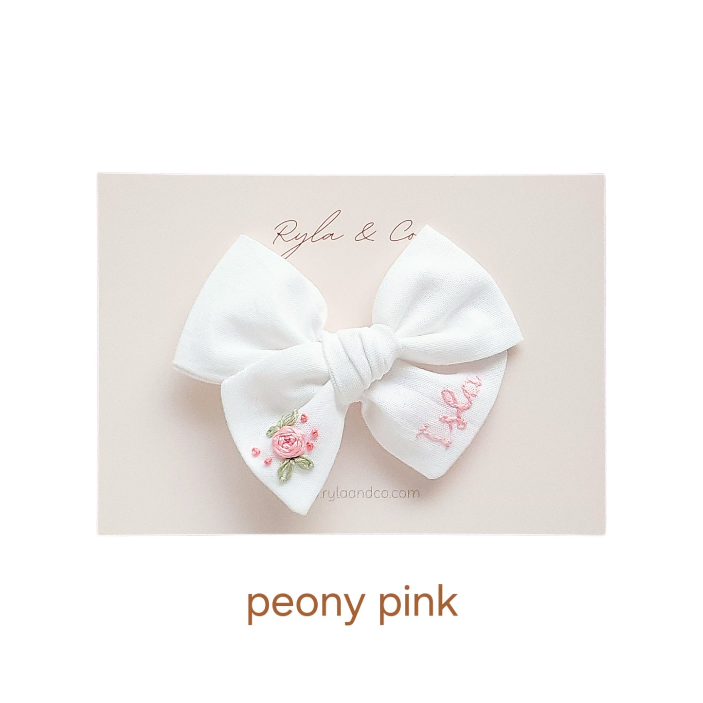 Embroidered Personalised Bow