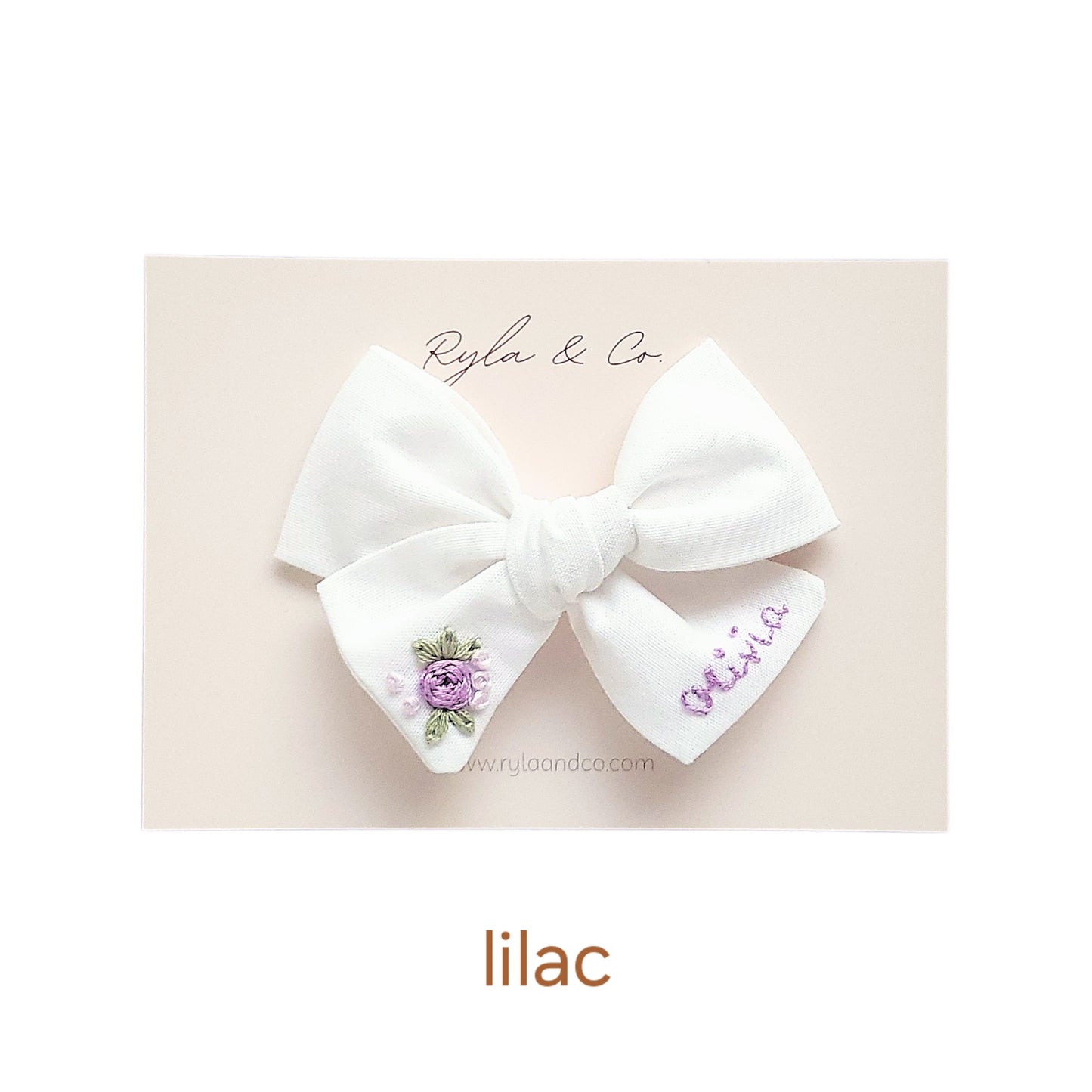 Embroidered Personalised Bow