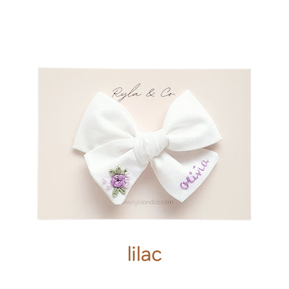 Embroidered Personalised Bow