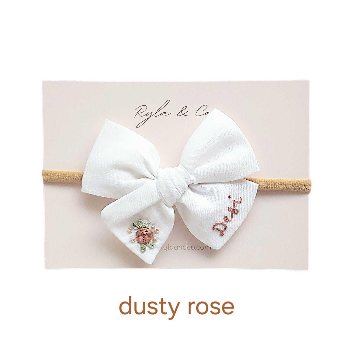 Embroidered Personalised Bow