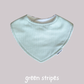 Dribble Bib Bamboo Cotton | Green Stripes