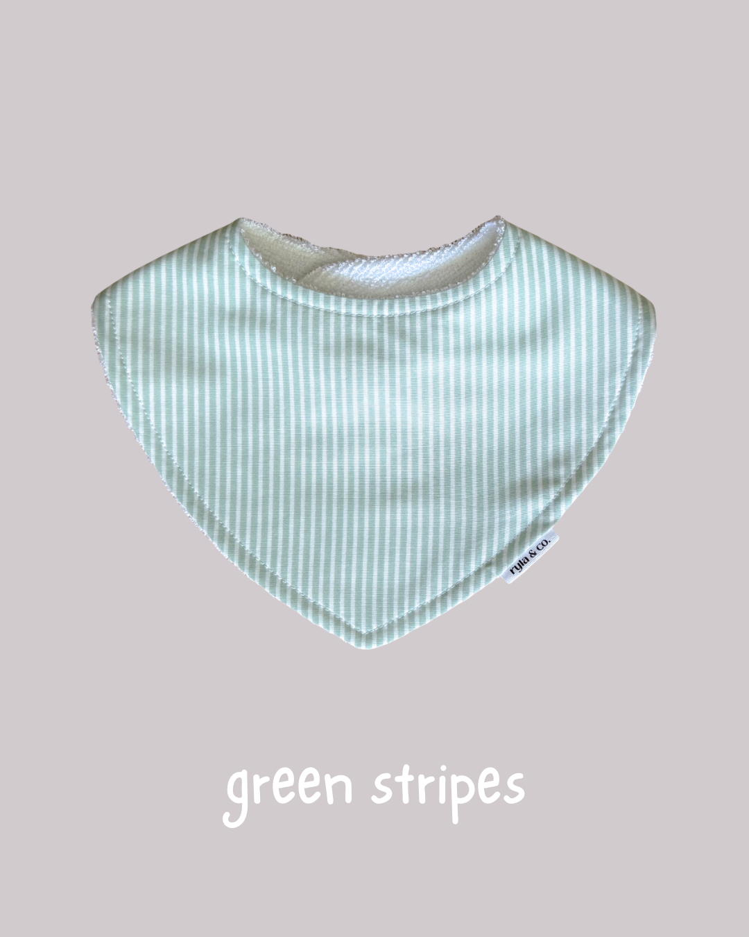 Dribble Bib Bamboo Cotton | Green Stripes