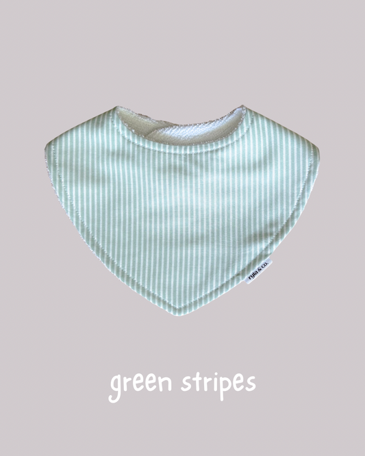 Dribble Bib Bamboo Cotton | Green Stripes