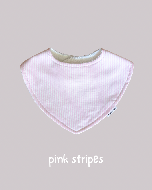 Dribble Bib Bamboo Cotton | Pink Stripes