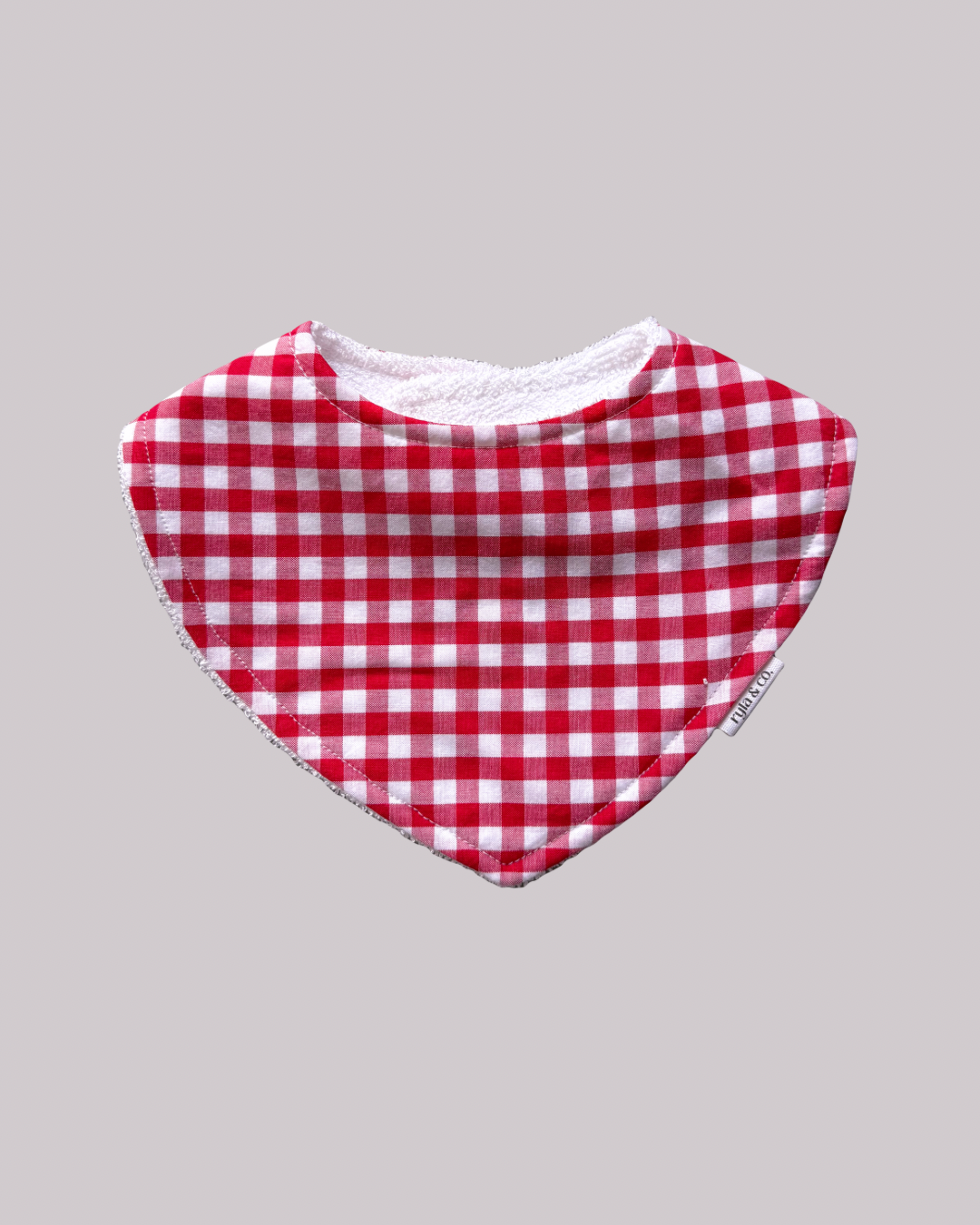 Dribble Bib Bamboo Cotton | Red Gingham
