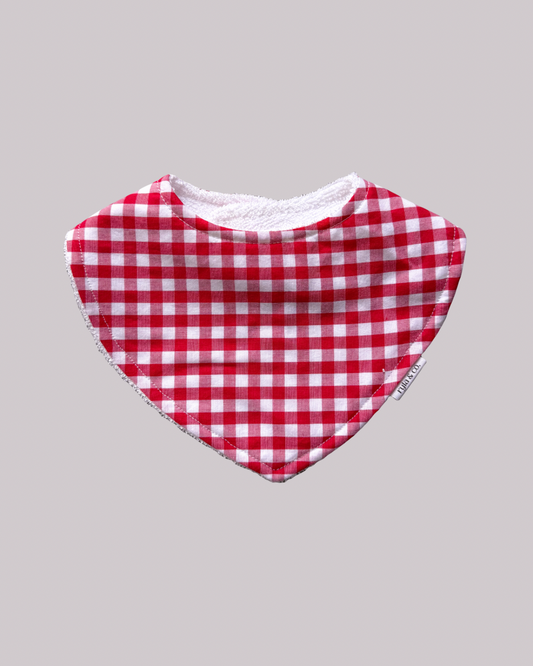 Dribble Bib Bamboo Cotton | Red Gingham