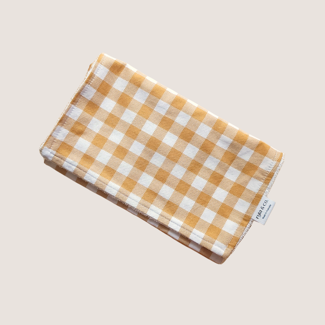 Burp Cloths | Golden Gingham