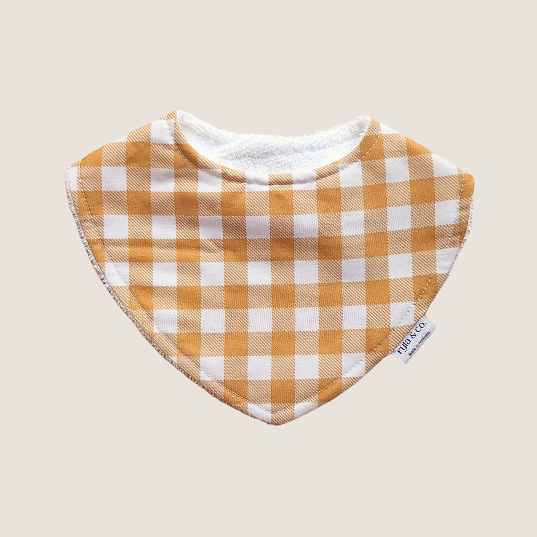 Dribble Bib Bamboo Cotton | Golden Gingham