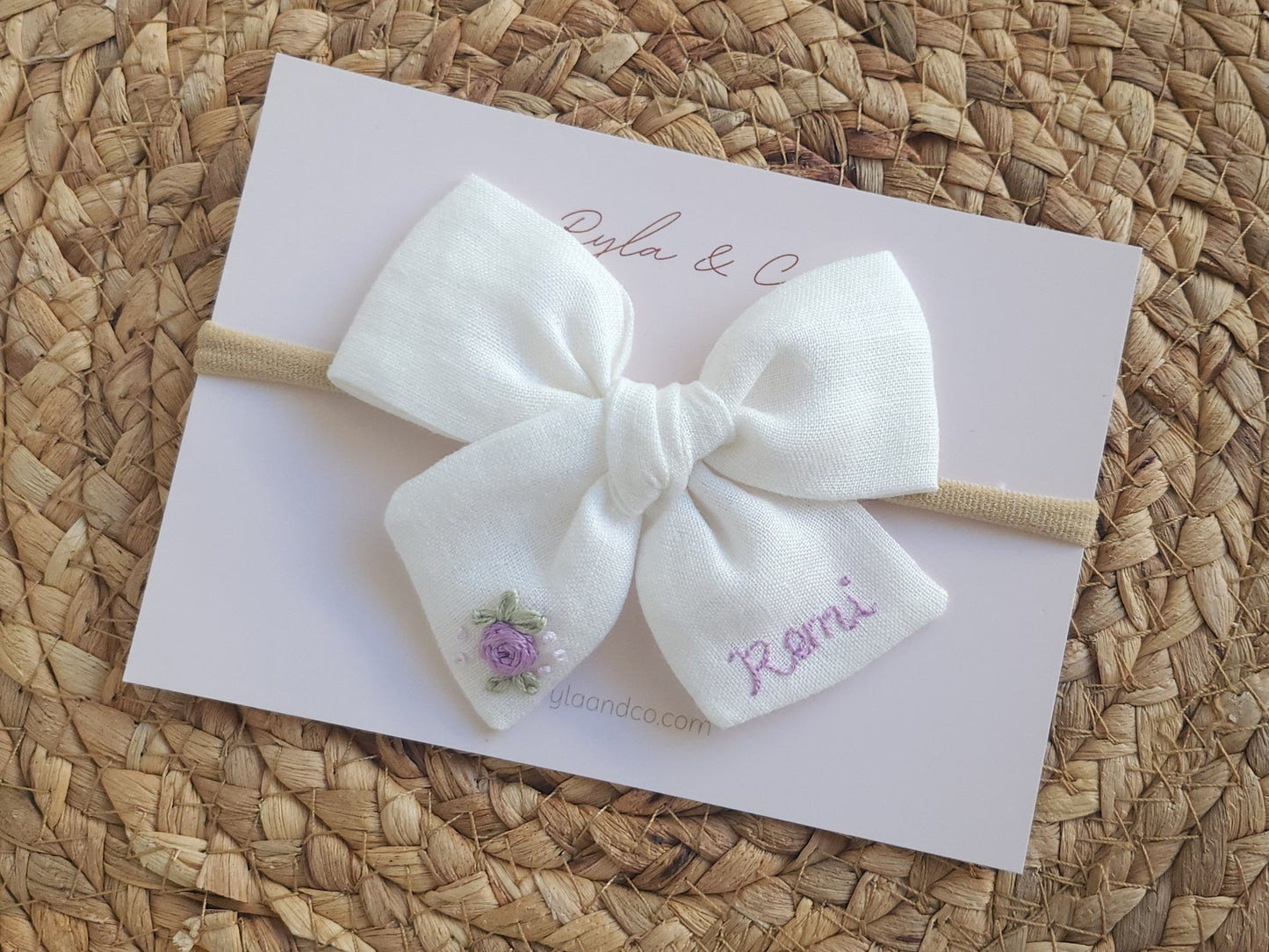 Embroidered Personalised Bow