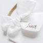Personalised Large Linen Bow | Ivory