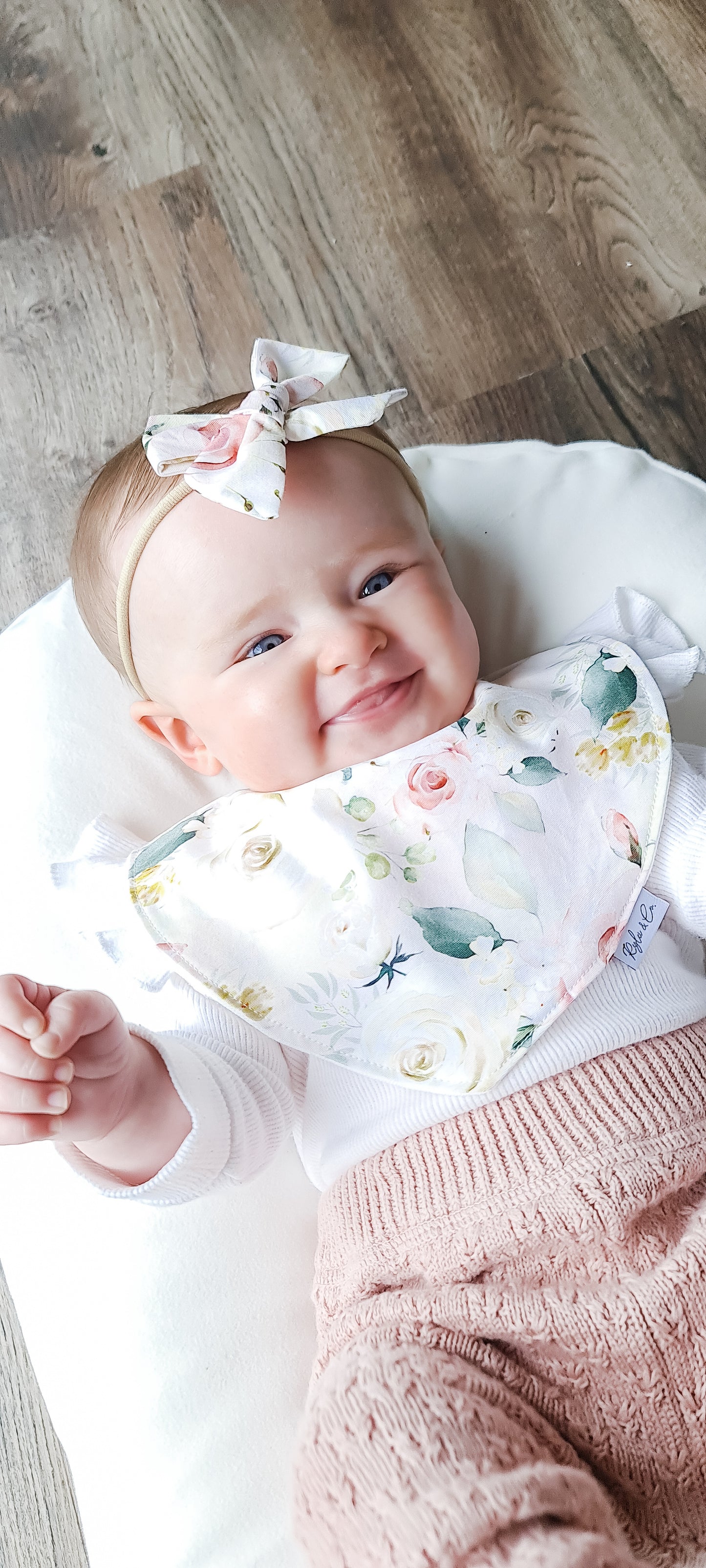 Dribble Bib Cotton Bamboo | Soft Rose