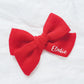 Personalised Large Linen Bow | Red
