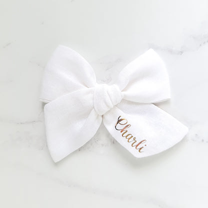 Personalised Large Bow | White