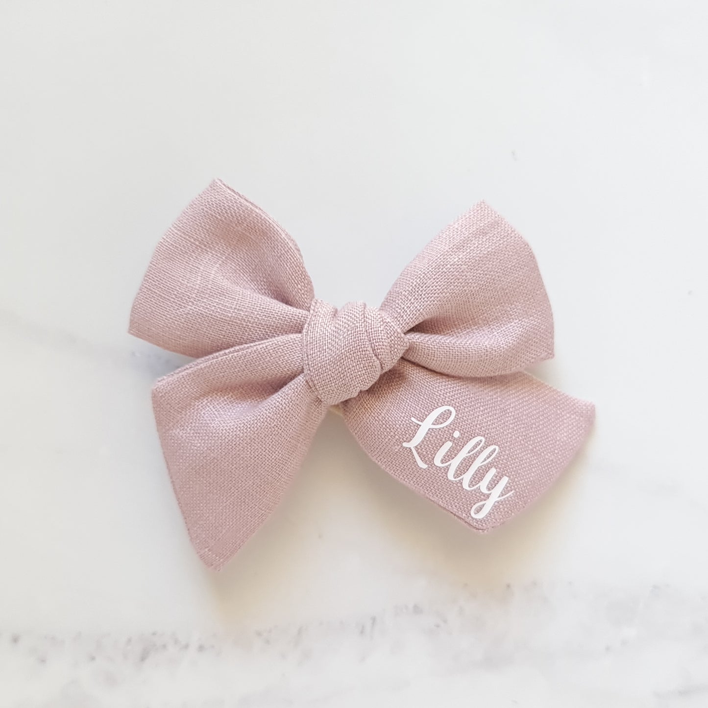 Personalised Classic Linen Bow | Blush